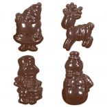 Поліетиленова форма для шоколадних фігур «Новорічні атрибути-2» Martellato, 4 вида