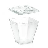 Пластиковий стакан для десертів з кришкою «Cubini» Polo Plast (150 мл), прозорий, 1 шт.