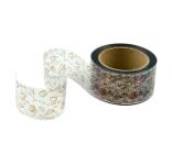 Лента бордюрная с печатью «Кофейня» (ширина - 4 см, рулон - 100 м, плотность - 40 мкм), прозрачная