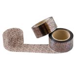 Стрічка бордюрна з друком «Орнамент квіти» (ширина - 6 см, рулон - 100 м, щільність - 40 мкм), прозора