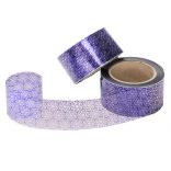 Стрічка бордюрна з друком «Візерунок святковий» (ширина - 6 см, рулон - 100 м, щільність - 40 мкм), прозора