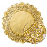 Серветки ажурні MSZ41 (Ø41 см), золоті, 10 шт.