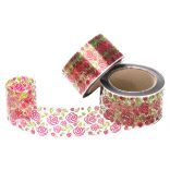 Стрічка бордюрна з друком «Троянда» (ширина - 3 см, рулон - 100 м, щільність - 40 мкм), прозора