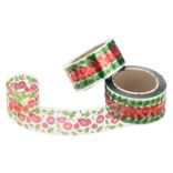 Стрічка бордюрна з друком «Маки» (ширина - 3 см, рулон - 100 м, щільність - 40 мкм), прозора