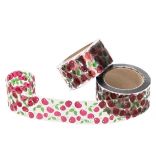 Лента бордюрная с печатью «Вишня-2» (ширина - 8 см, рулон - 100 м, плотность - 40 мкм), прозрачная