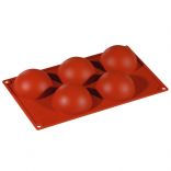 Форма силиконовая для выпечки Semisfera Pavoni FR018 (Ø80, h - 40 мм), 5 ячеек, 1 шт.